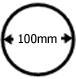 100mm diameter round