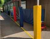 Red-Navy-and-yellow-square-post-protectors