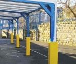 post protector for canopy leg and drain pipe